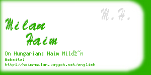 milan haim business card